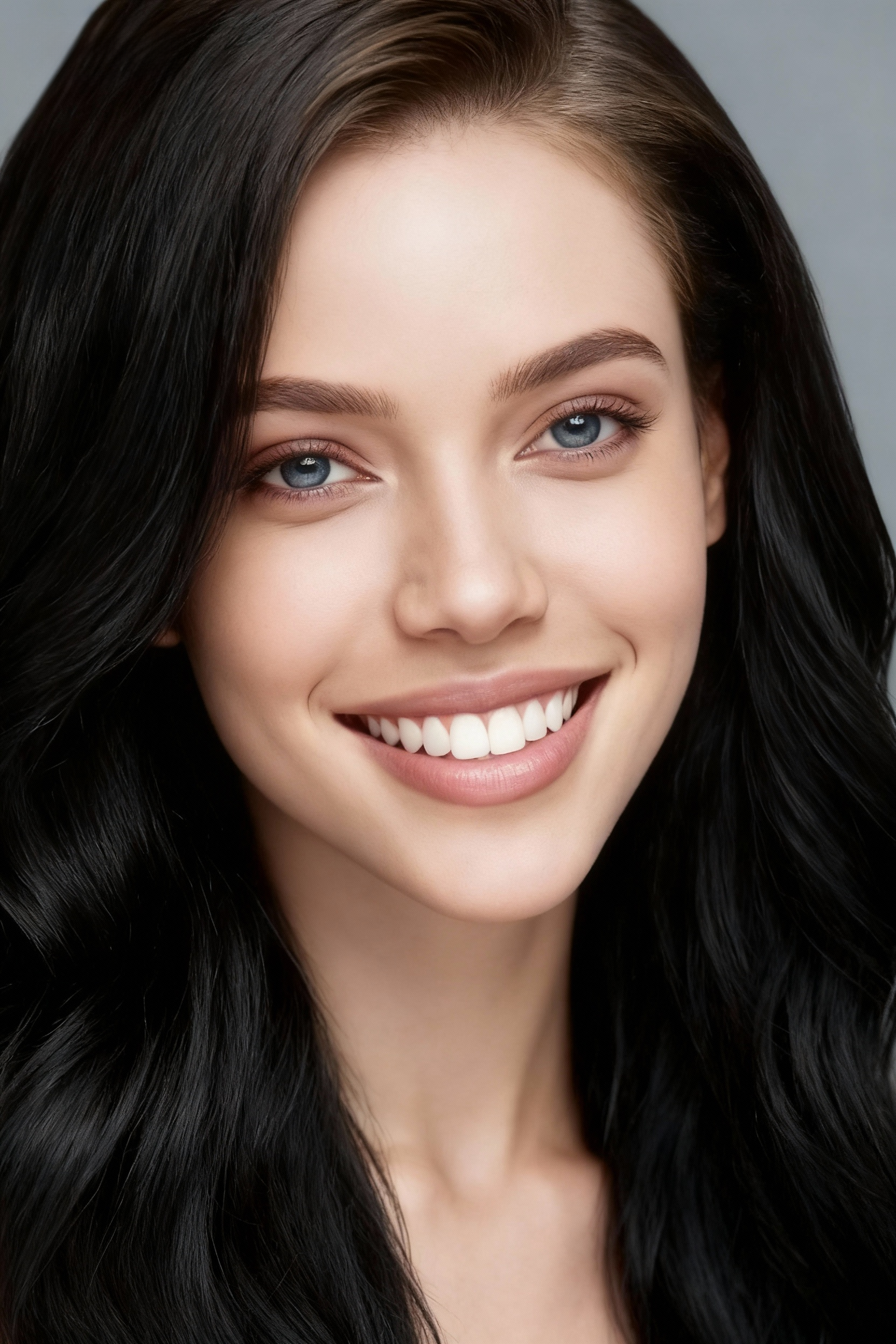 Photo of woman with long, thick, flowing hair showcasing benefits of MD® Hair Revitalizing Treatment – detoxifies scalp, thickens hair, soothes scalp, infused with natural essential oils, and lauryl sulfate free