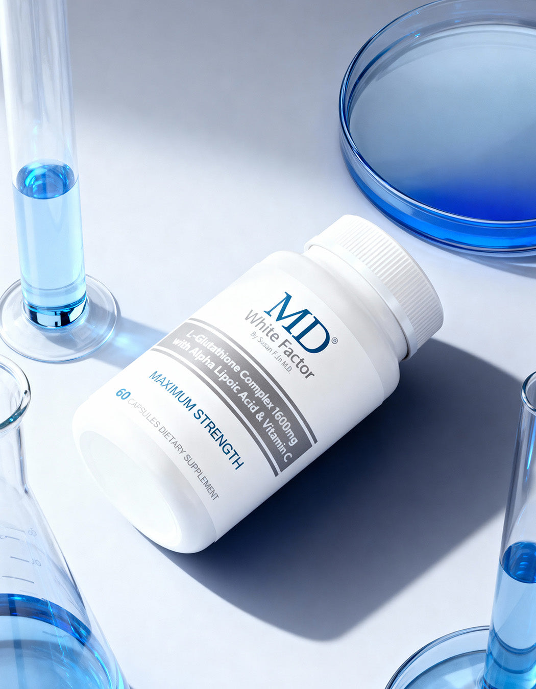 MD White Factor for dull skin, melasma, and hyperpigmentation—clinically formulated skin whitening and detox solution