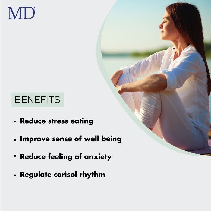 MD® Adrenal Pro Supplement - Natural Drug Free - Reduces Stress, Improves Restful Sleep - 60 Count - MD