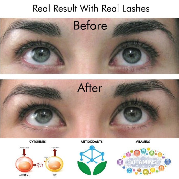 before and after result real lashes